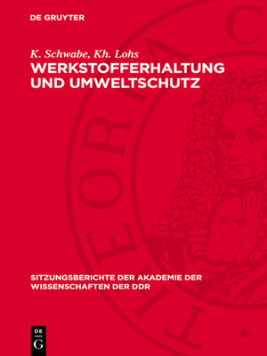 cover image of Werkstofferhaltung und Umweltschutz